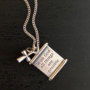 St. Teresa Cross & All things are possible charm
